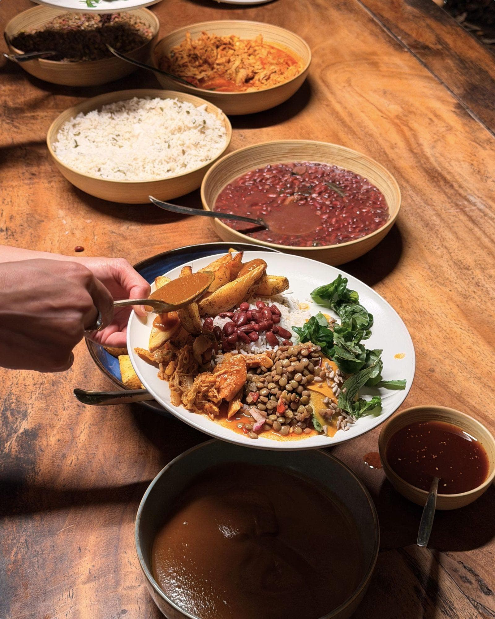 A plate of farm to table food being served